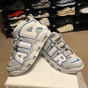 Nike Air More Uptempo, Embossed White Royal Blue, FD0669-100, men’s size 11